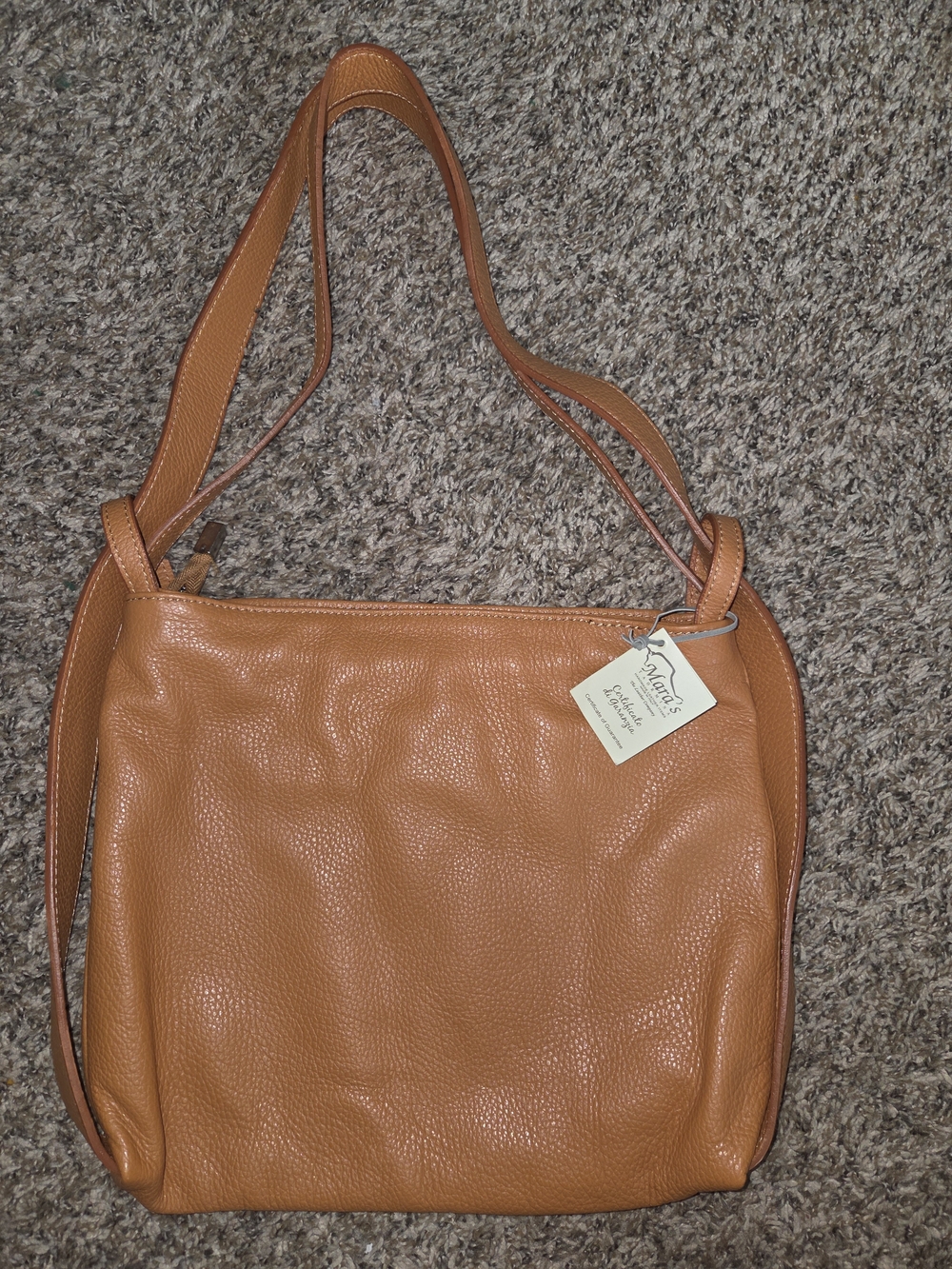 Mara Taorminia Leather Shoulder Bag in Tan